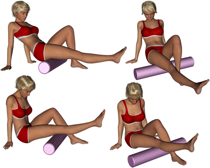 FOAM ROLLER - Pour les cuisses - Les ischio-jambiers
