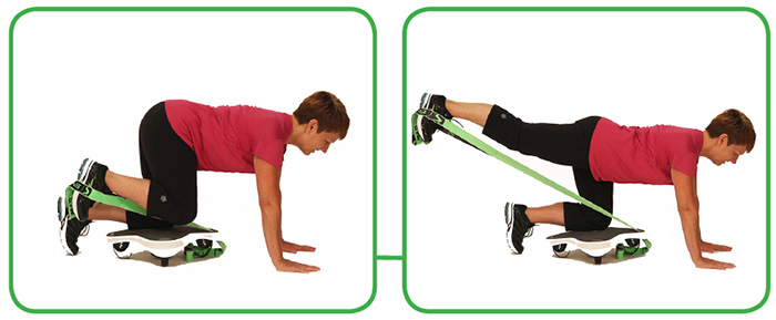 Gym &eacute;lastique - Elastiband - D&eacute;velopp&eacute; de jambe (poign&eacute;es 4 et 8)