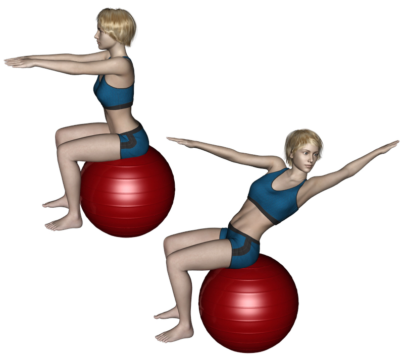 SWISS-BALL ABDOMINAUX - Muscles sollicit&eacute;s : grands droits de l'abdomen exercice 3