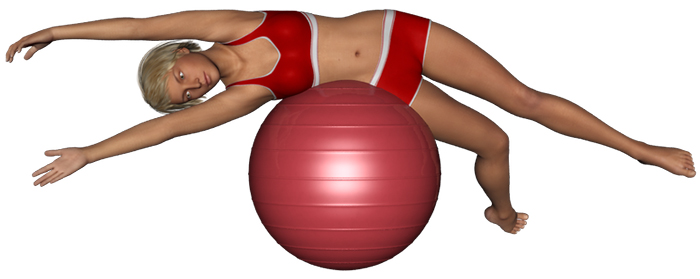 Stretching - Etirement des obliques sur Swiss-ball